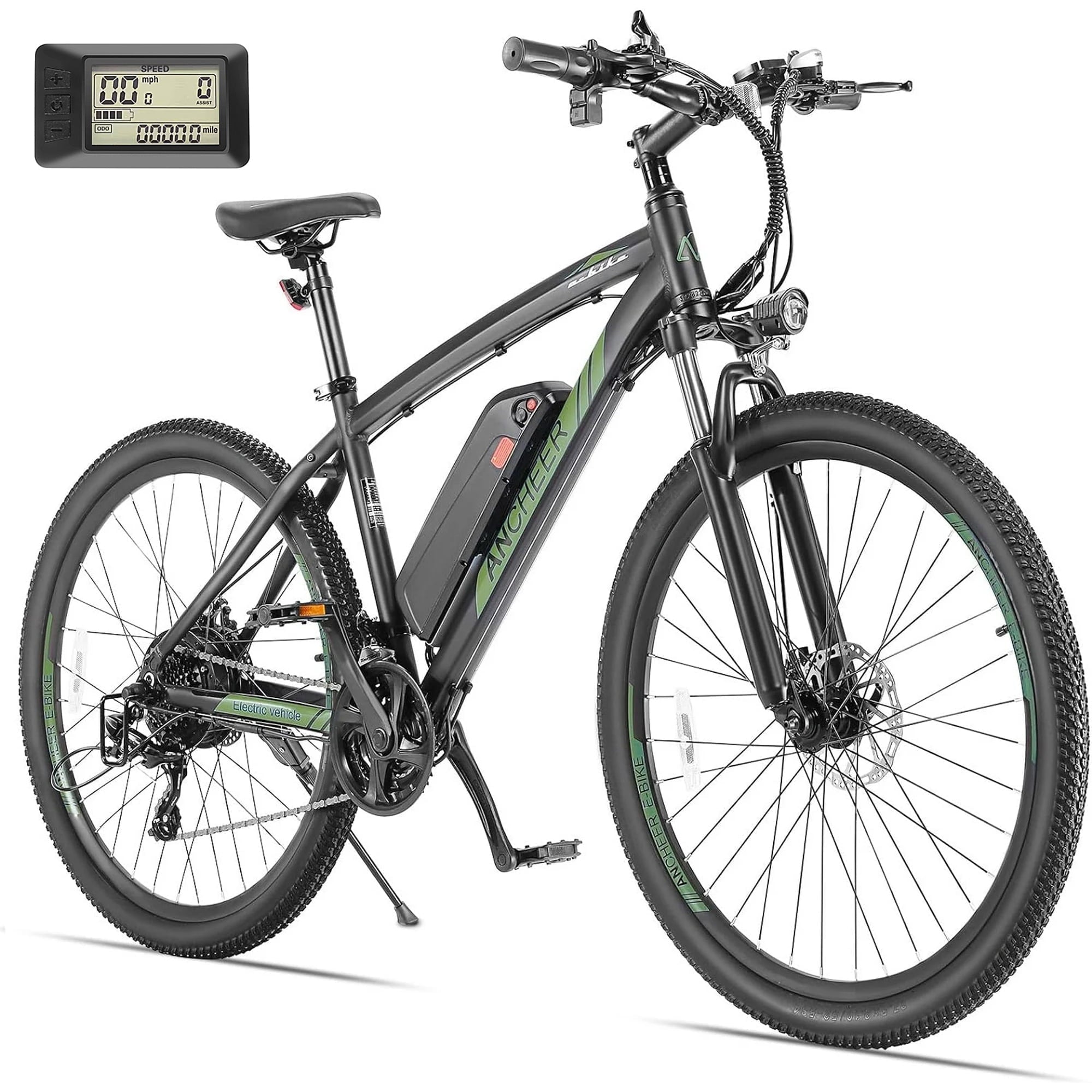 ANCHEER 500W Electric Bike for Adults 27.5 Electric Mountain Bike 3 Hours Fast Charge, Ebike for Adults with 48V 10.4Ah Removable Battery, Electric Bicycles LCD Display UL2849