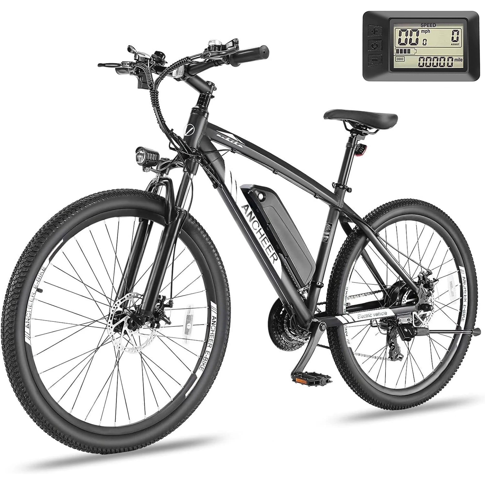 ANCHEER 500W Electric Bike for Adults 27.5 Electric Mountain Bike 3 Hours Fast Charge, Ebike for Adults with 48V 10.4Ah Removable Battery, Electric Bicycles LCD Display UL2849