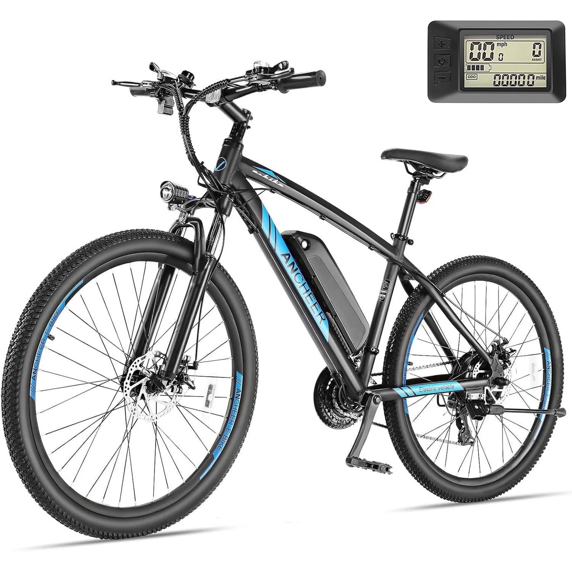 ANCHEER 500W Electric Bike for Adults 27.5 Electric Mountain Bike 3 Hours Fast Charge, Ebike for Adults with 48V 10.4Ah Removable Battery, Electric Bicycles LCD Display UL2849