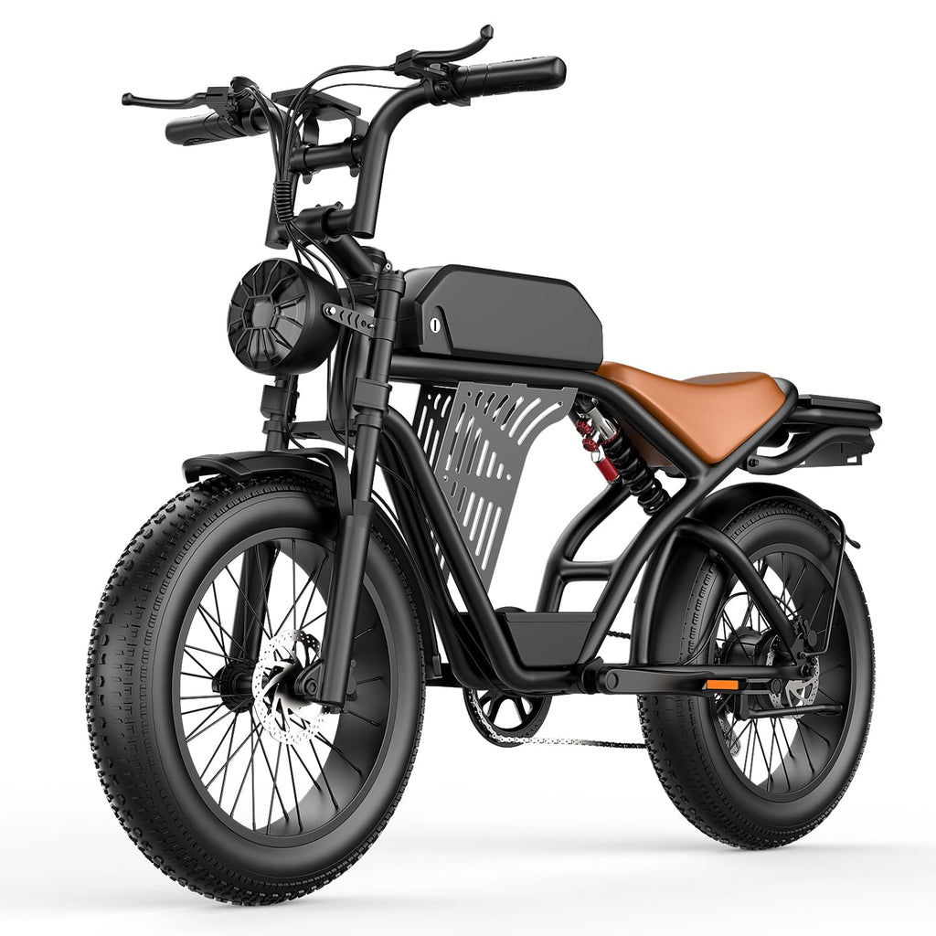 ASKGO Electric Bike for Adult, 2200W Peak Electric Dirt Bike, 100 Miles, 7 Speed Electric Motorcycle, 48V Removable Battery, 20 Fat Tire Off Road Ebike, Full Suspension Ebike for Snow/Beach/Mountain