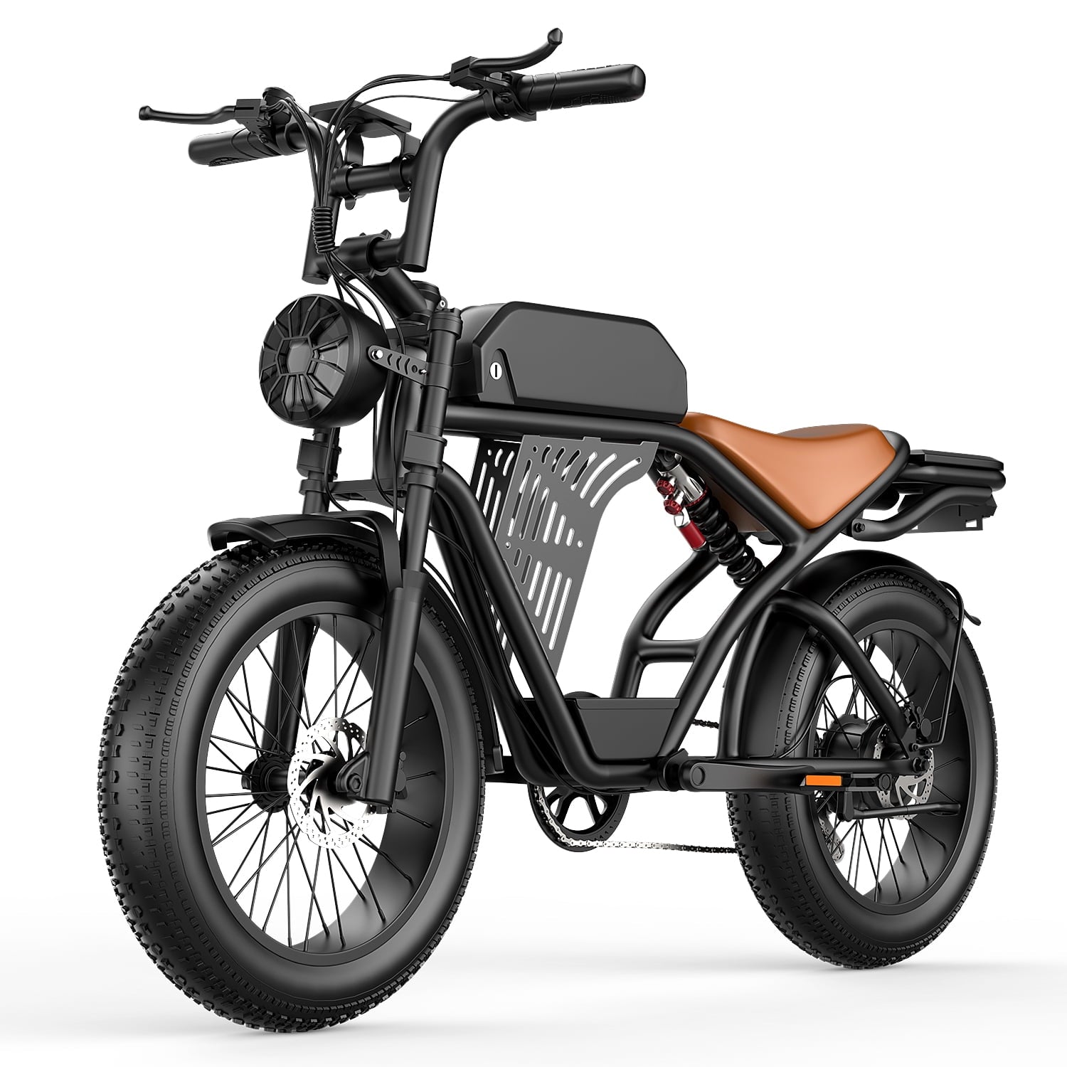 ASKGO Electric Bike for Adult, 2200W Peak Electric Dirt Bike, 100 Miles, 7 Speed Electric Motorcycle, 48V Removable Battery, 20 Fat Tire Off Road Ebike, Full Suspension Ebike for Snow/Beach/Mountain