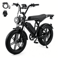 Aoemoe 500W Fat Tire Electric Bike 20 x 4.0 All Terrain E-Bike 48V 15Ah 28mph Hydraulic Brakes Full Suspension Mountain Electric Bicycle for Trail Riding