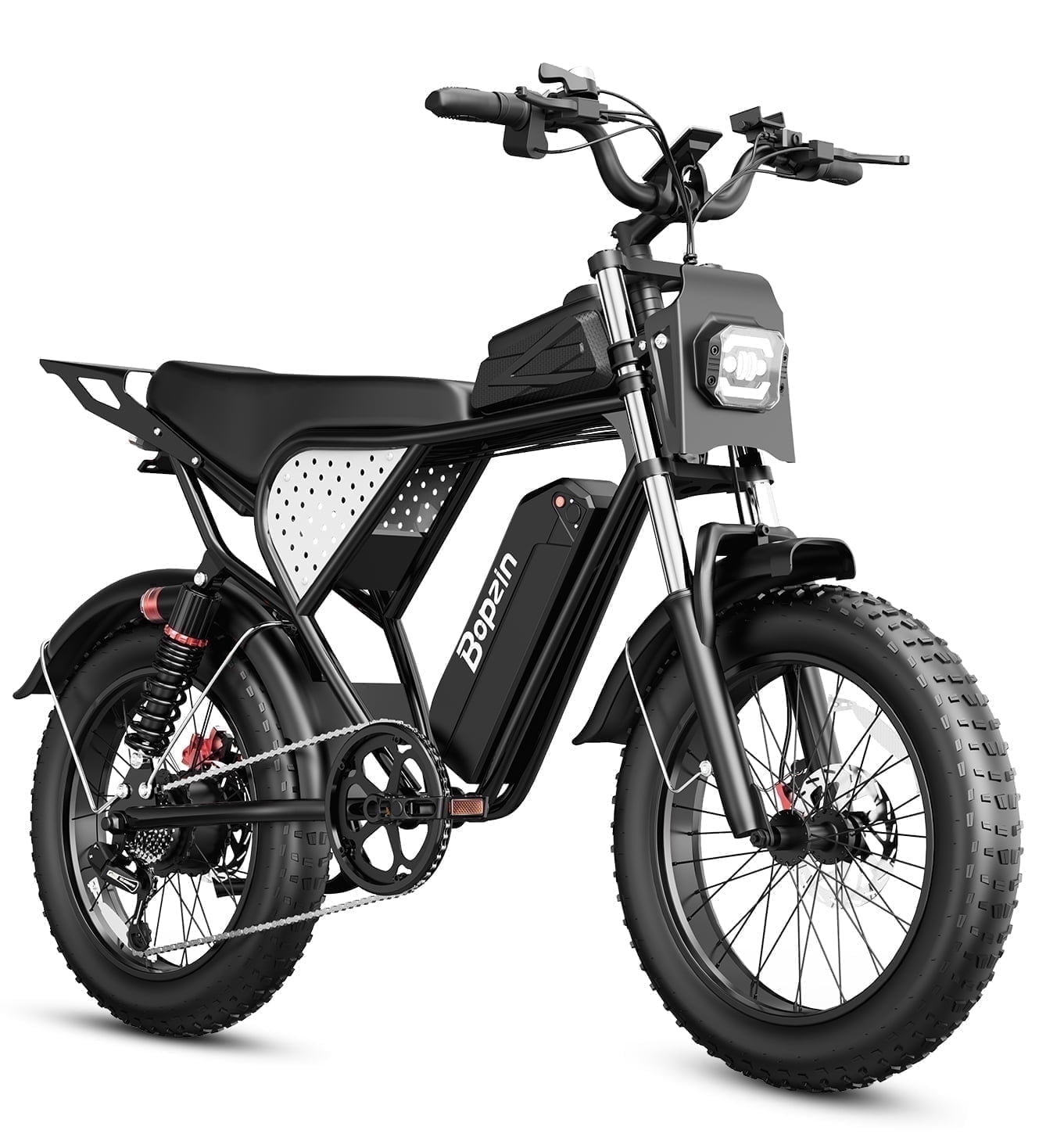 Bopzin Electric Bike for Adults, Peak 1500W App & Anti-Theft, 48V/25Ah, 20x4.0 Fat Tire Ebike, UL2849 E-Mountain Bike