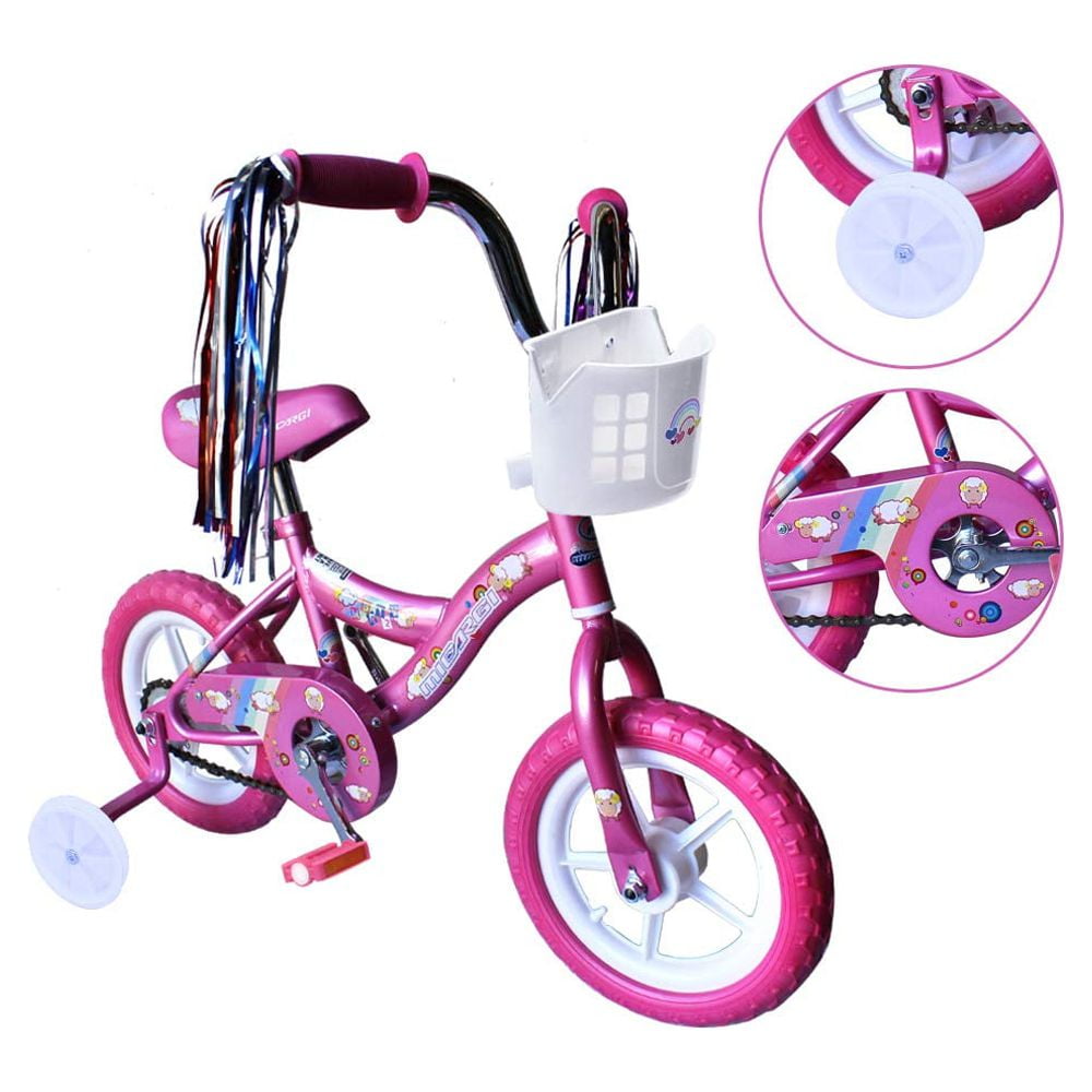 Boys' and Girls' Bike, 12 Kid's Bicycle for 2-4 Years Old, EVA Tires, Training Wheels with Coaster Brake