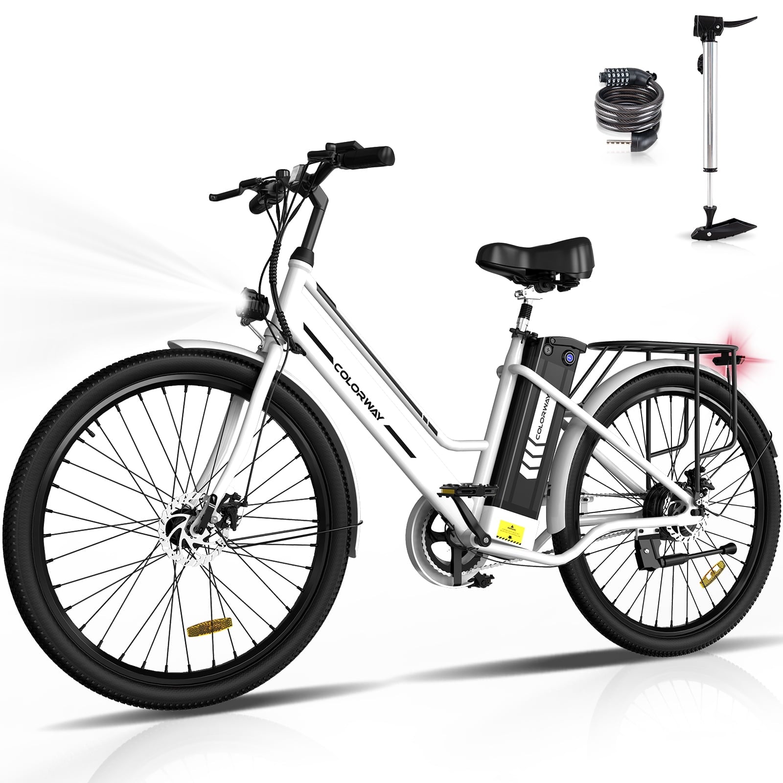 COLORWAY 26 Electric Bike for Woman, 500W Powerful Motor, 36V 12AH Removable Battery E Bike, , Max. Speed 19.9MPH Electric Bicycle UL2849