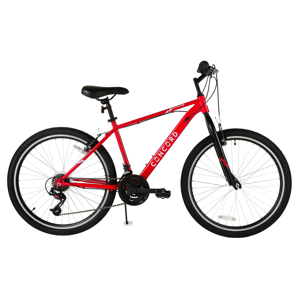 Concord 26 Hybrid Bike, 21 Speed, Red, Fits Riders 5'2-5'10, Teen, Adult, Unisex