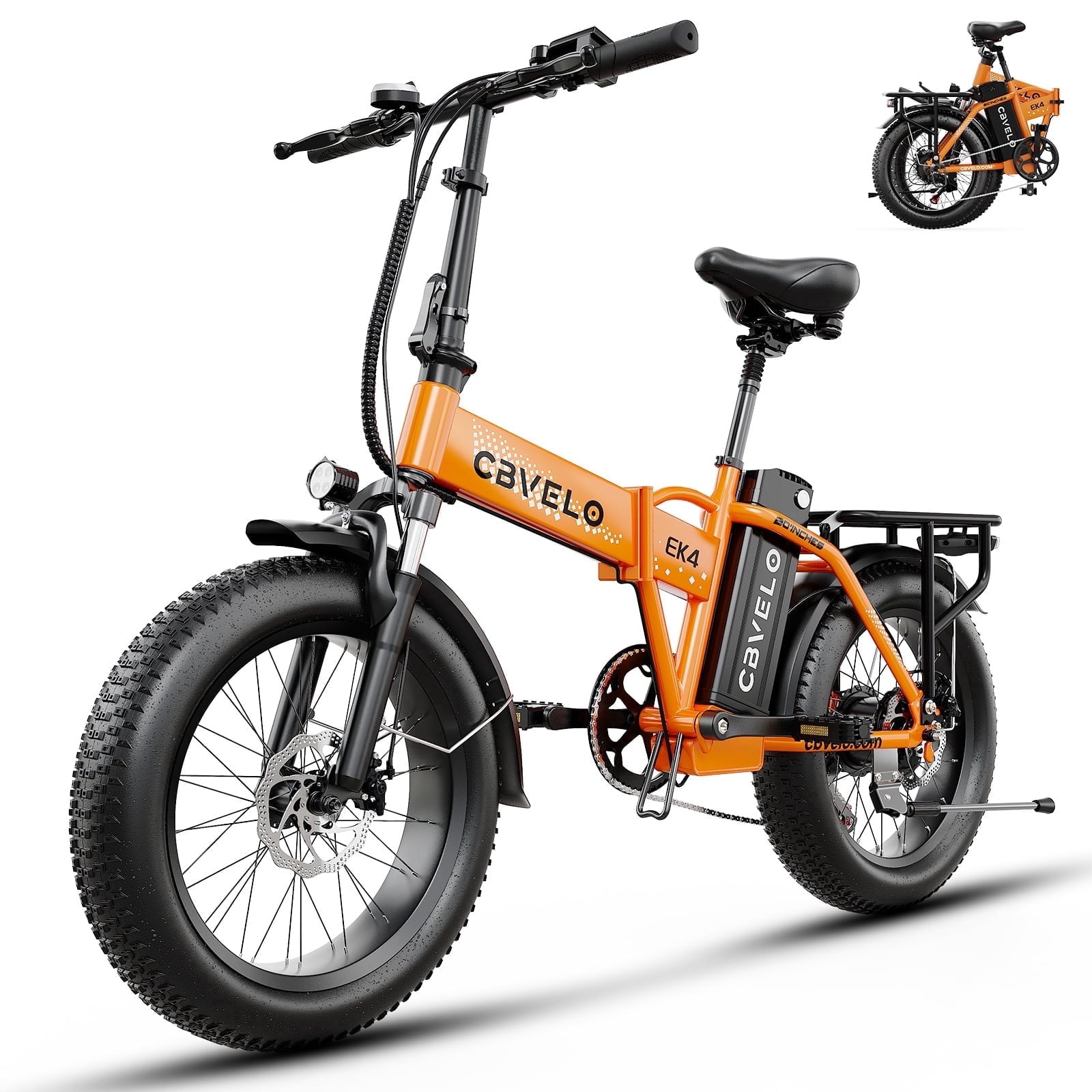 Cbvelo 1000W Folding Electric Bike for Adults, 48V 20.8AH Large Removable Battery E-Bike, 30+MPH, 80 Miles Max Range, 20 Fat Tire Electric Bike for Adults, Adult Electric Bicycles for Commute