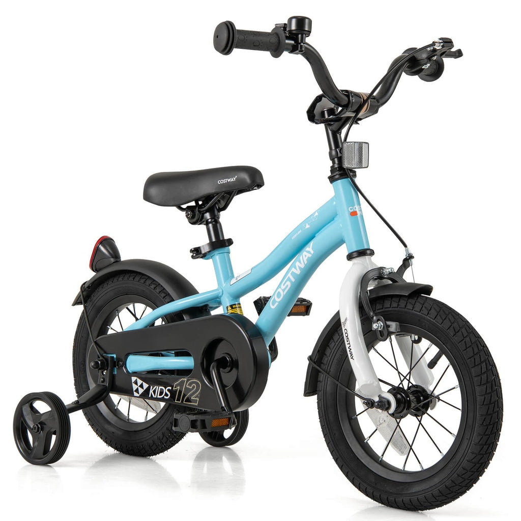 Costway 12 Kids Bike for 3-4 Years Old Boys & Girls with Adjustable Seat Handbrake Reflectors Blue