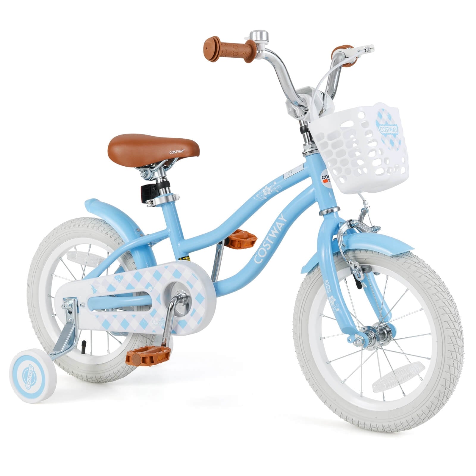 Costway 18'' Kids Bike Toddler Bicycle with Training Wheel Kickstand for 4-8 Years Old Pink