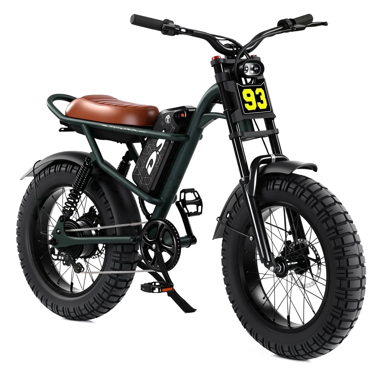 DRIFT.SLIDE D93 Pro Electric Bike for Adults, 1500W Peak Ebike, 20 Mountain Bike, 48V 20.8Ah Waterproof Removable Battery, 37 mph Max – Brown