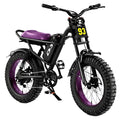 DRIFT.SLIDE D93 Pro Electric Bike for Adults, 1500W Peak Ebike, 20 Mountain Bike, 48V 20.8Ah Waterproof Removable Battery, 37 mph Max – Purple