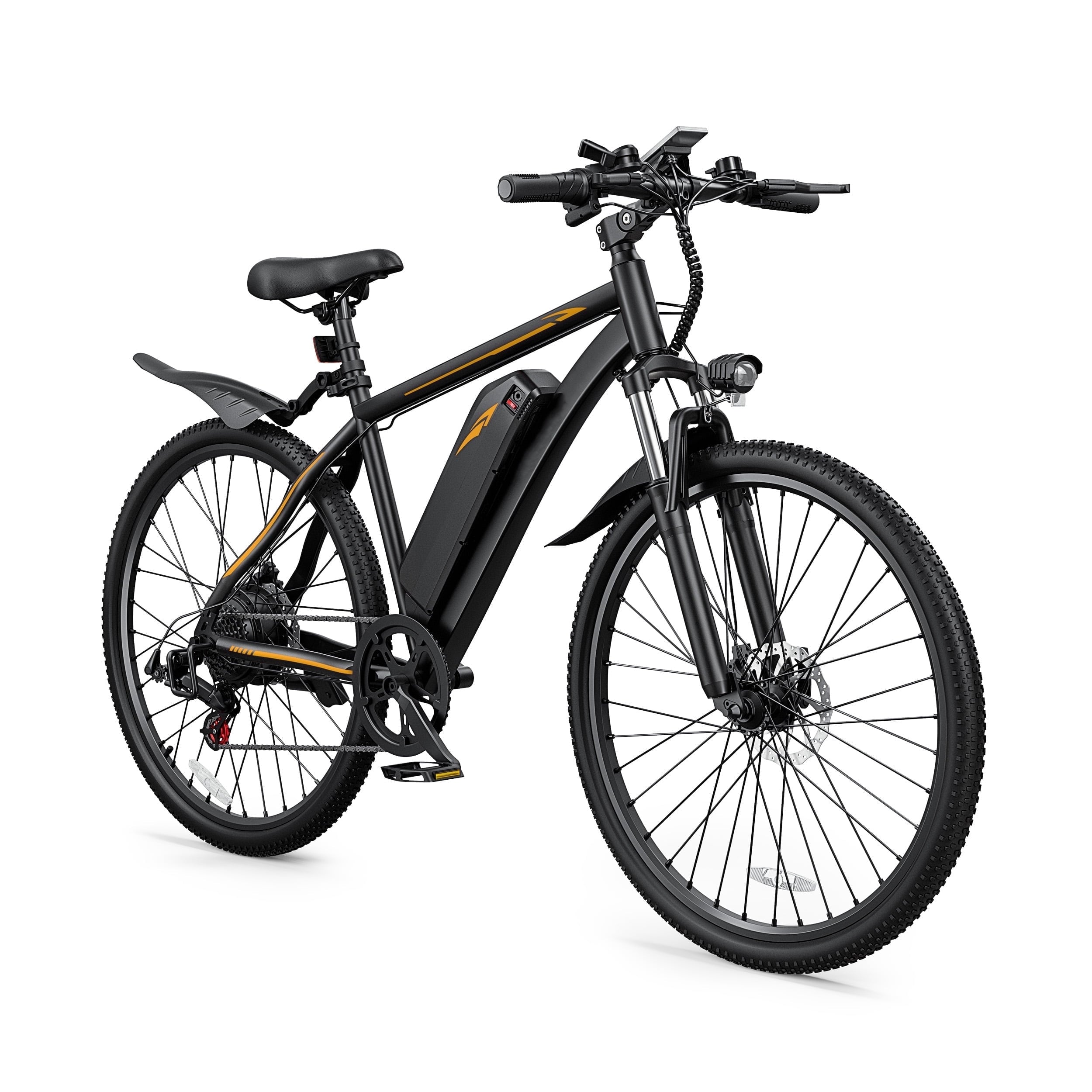 DYU 26 Electric Bike for Adults, 36V/10AH Removable Battery, Peak 750W Brushless Motor, 50 Miles Commuting Range, Front Fork Suspension, Shimano 7 Speed, UL2849