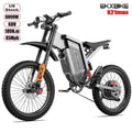 EKXBIKE Peak 6000W X21 Max Electric Bike for Adults,60V 30Ah Battery Off-Road E-Bike,50 MPH Electric Motorcycle,19x2 All Terrain Tires,Dual Suspension Mountain Ebike UL2849