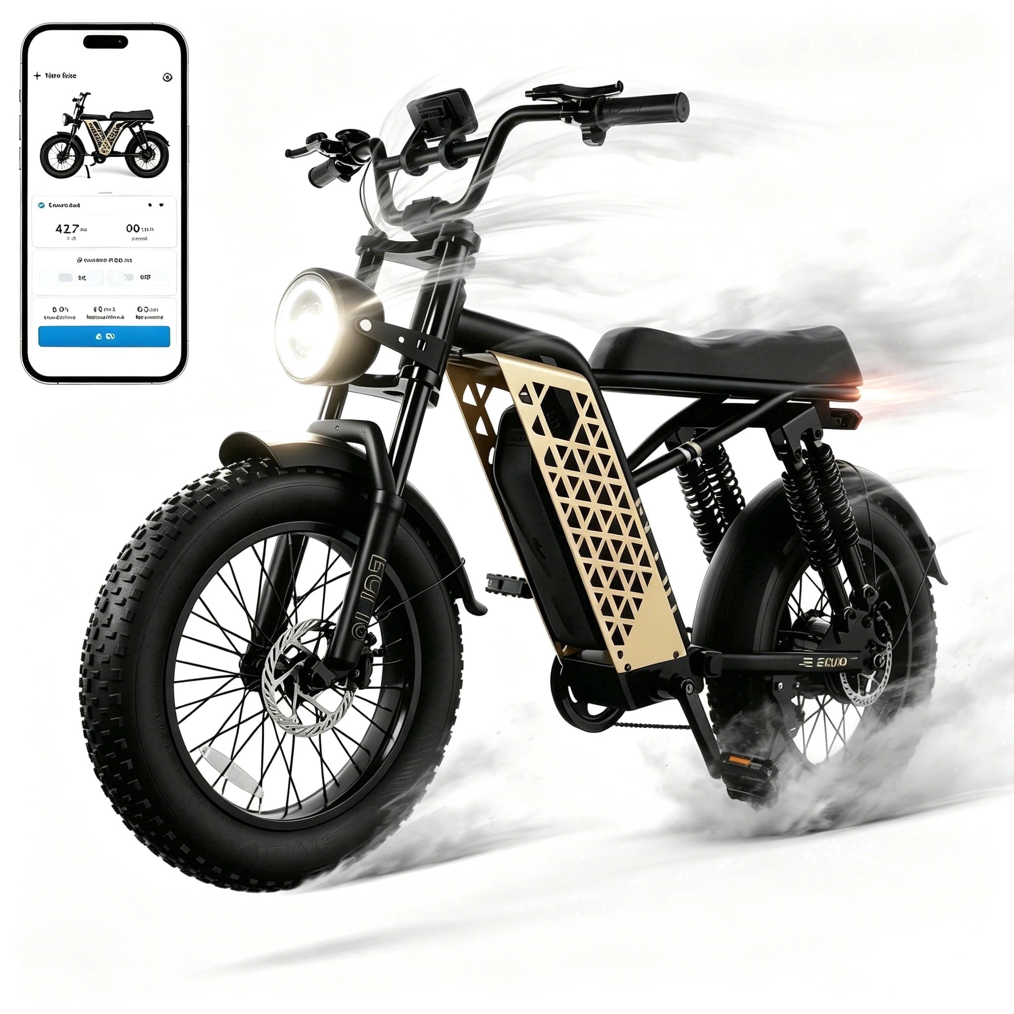 Electric Bike for Adults, 750W Peak Motor 20MPH, 48V 13Ah Battery 40-65Miles Ebike Moped Style, 20*4.0'' Fat Tire Electric Dirt Bike, Off Road Electric Bicycle with Full Suspensio UL2849