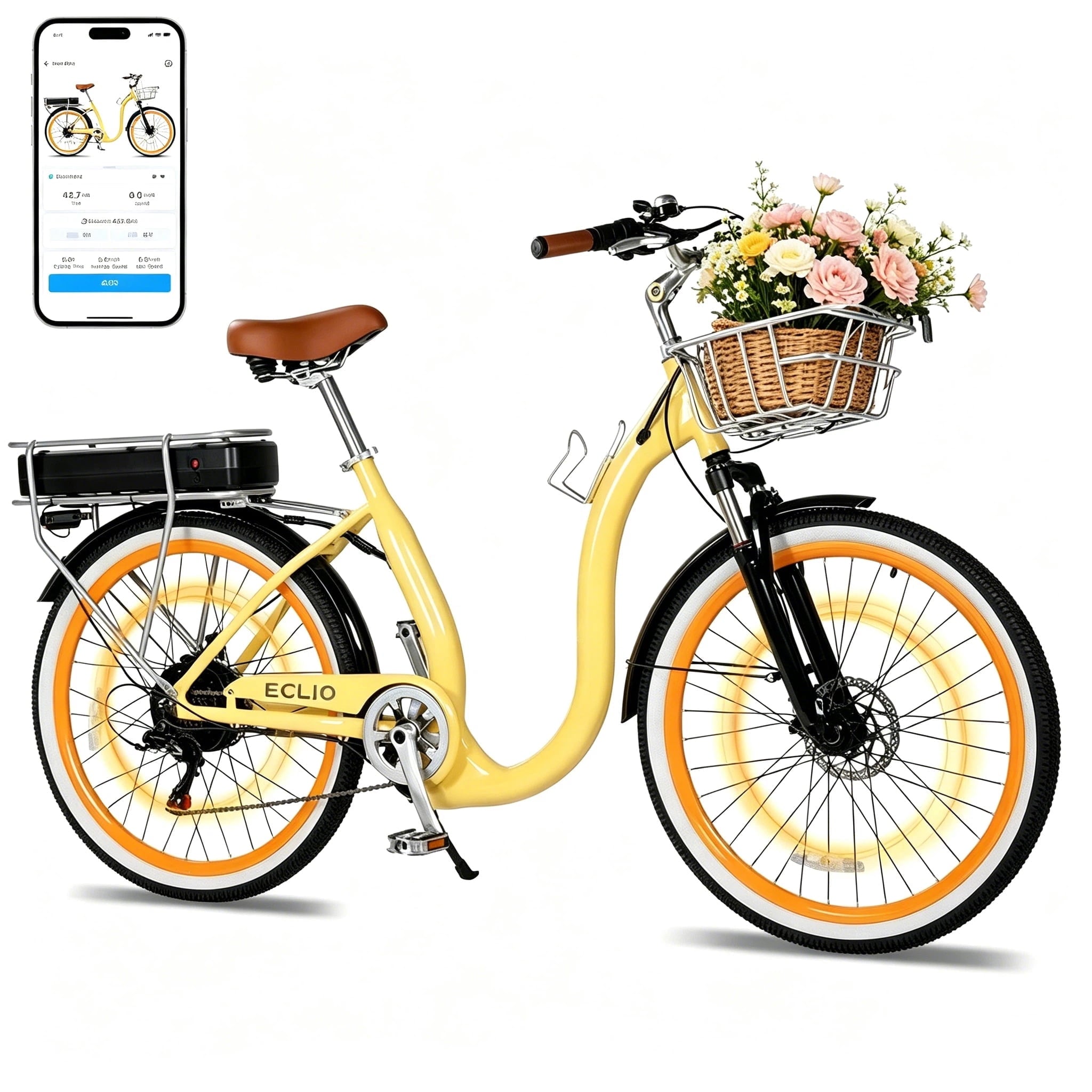 26 Inch Cruiser Electric Bike, E-Bike for Adults with 48V 15.6AH Removable Battery, Step Through Ebike for Women Men UL2849- Blue
