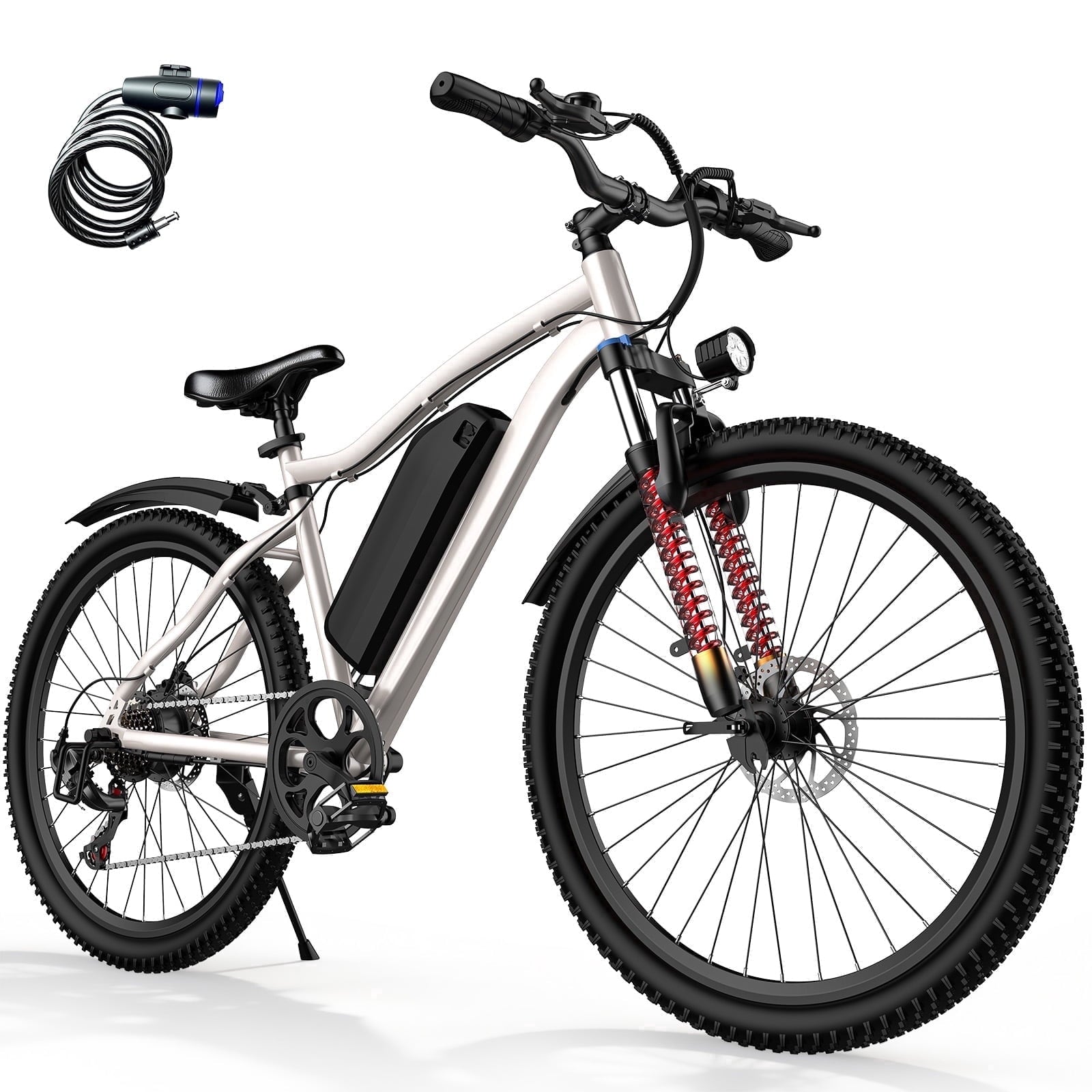 Electric Bike for Adults, 26 Commuter Ebikes with 7-Speed Gears, 25MPH, 720W Peak Motor, Removable Battery, 50 Miles Range, Electric Mountain Bicycle for All Terrain UL2849