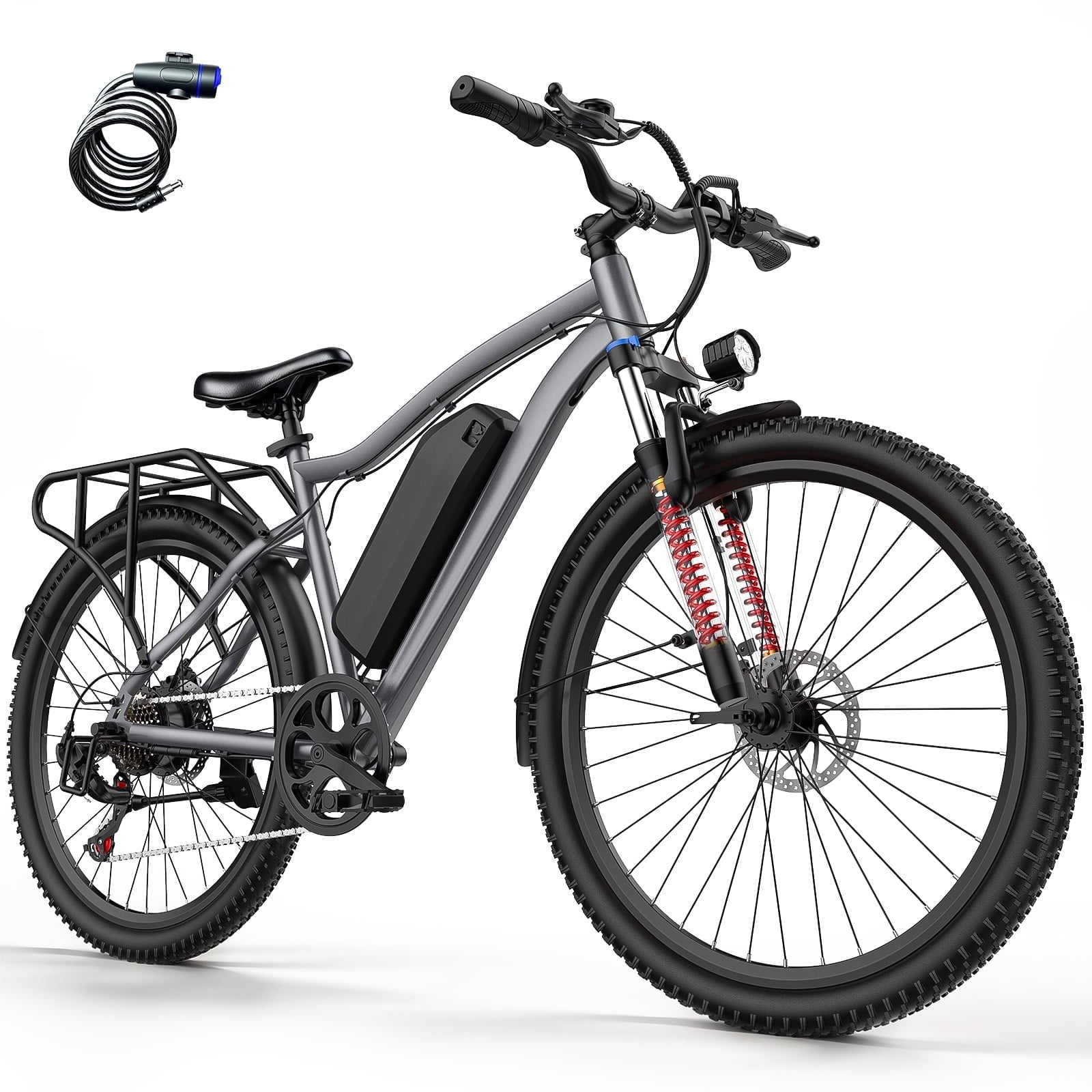 Electric Bike for Adults, 26 Commuter Ebikes with 7-Speed Gears, 25MPH, 720W Peak Motor, Removable Battery, 50 Miles Range, Electric Mountain Bicycle for All Terrain UL2849