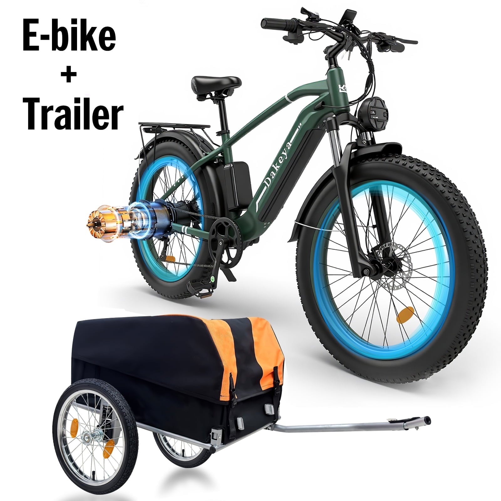 Electric Bike for Adults, 26x4.0 Fat Tire E-Mountain Bicycle, Peak 1600W Motor 48V-16Ah with 7 Speed, Mountain Bike Beach Snow Ebike for Men, Blue