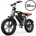 Electric Bike for Adults,28MPH,1500W Peak Motor,100+ Miles Range,Dual Battery,7-Speed,20 Fat Tire E-Bike,Moped Style Electric Bicycles,Black