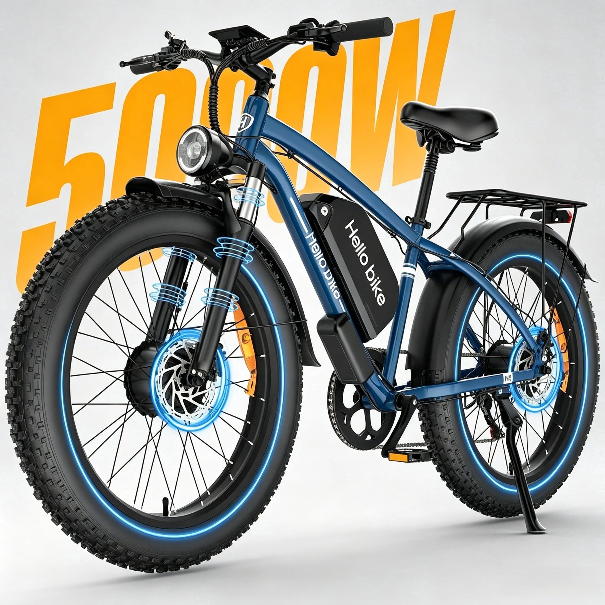 26 Electric Bike for Adult,5000w Dual Motors,up 100 Miles 52V 25Ah Ebike,26 x 4.0 Fat Tire Adult Bicycles for All Terrain,Mountain Commuter UL2849