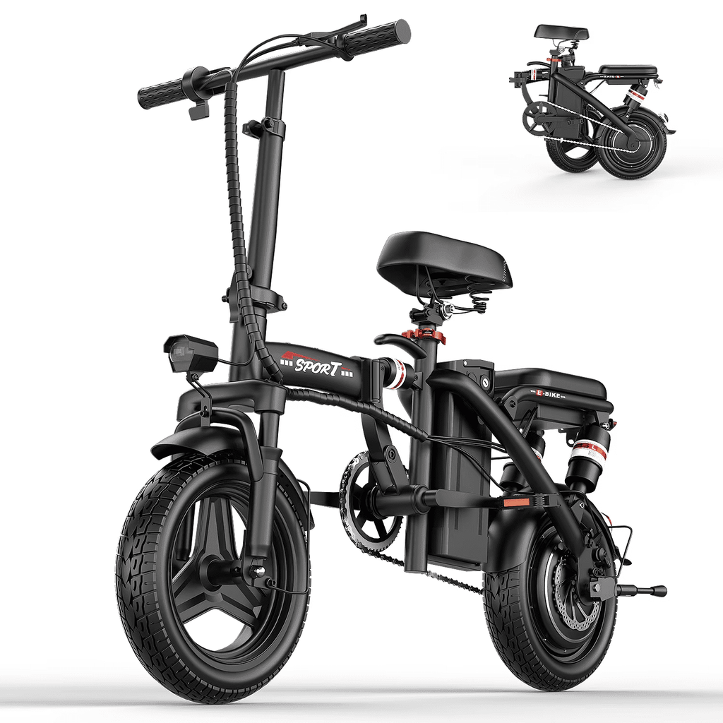 Pikabike Foldable Electric Bike for Adults, 14 E-Bike, 48V 10Ah Removable Battery, 1200W Peak Motor, UL 2849 Certified, 45 Miles Range