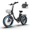 GOKEEP Folding Electric Bike for Adult, 52V 13Ah Removable Battery, 20 Fat Tire & Front Suspension Electric Bicycles, 7-Speed Commuter Ebike, UL2849, Black