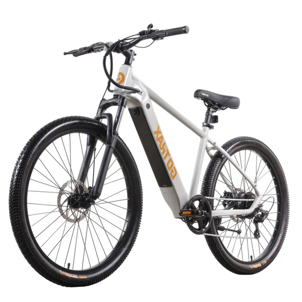 GOTRAX D1RT 27.5 Adult Electric Mountain Bike, 350W 36V 10.4Ah Shimano 7 Speed 20mph Up to 300lb E-Bike,Grey