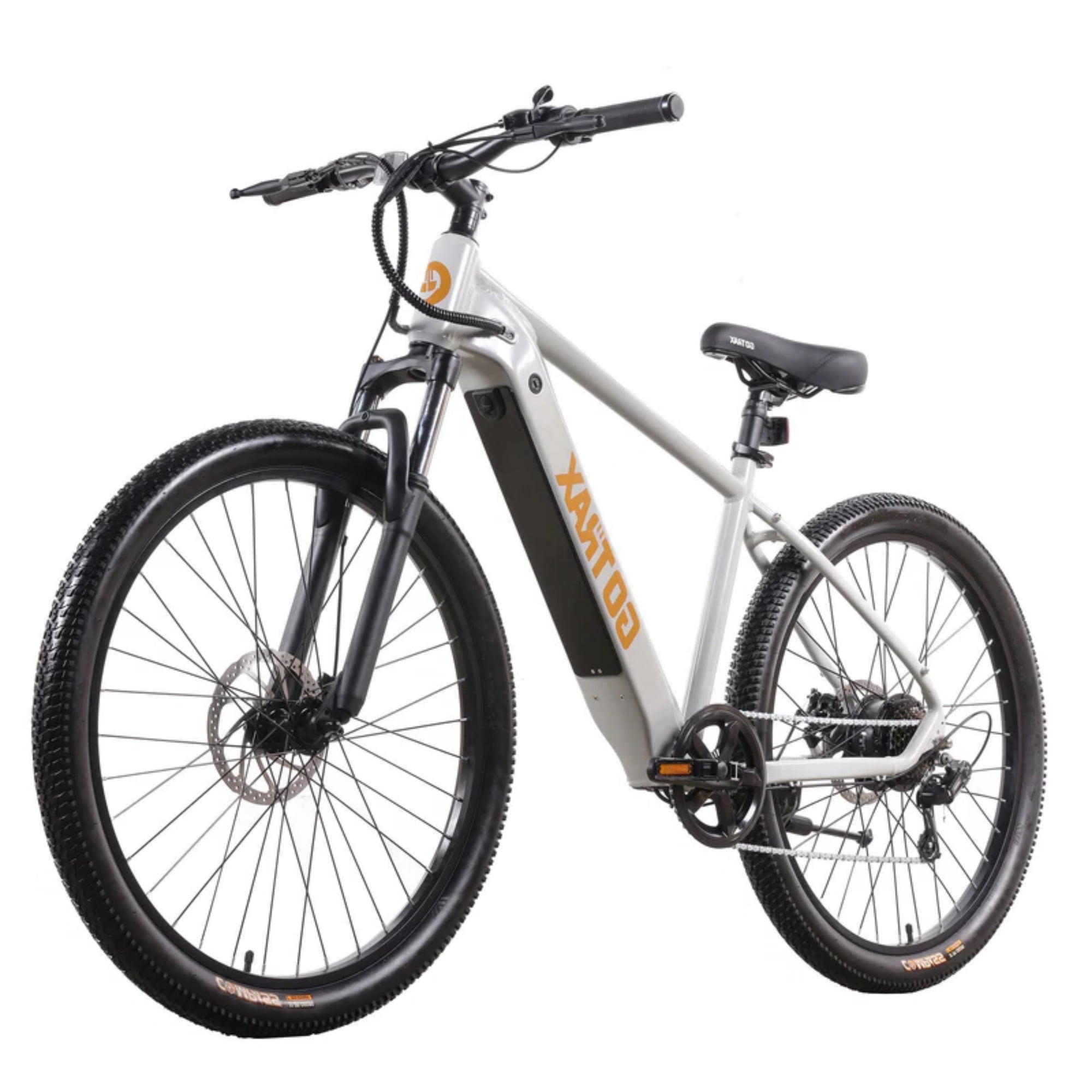GOTRAX D1RT 27.5 Adult Electric Mountain Bike, 350W 36V 10.4Ah Shimano 7 Speed 20mph Up to 300lb E-Bike,Grey