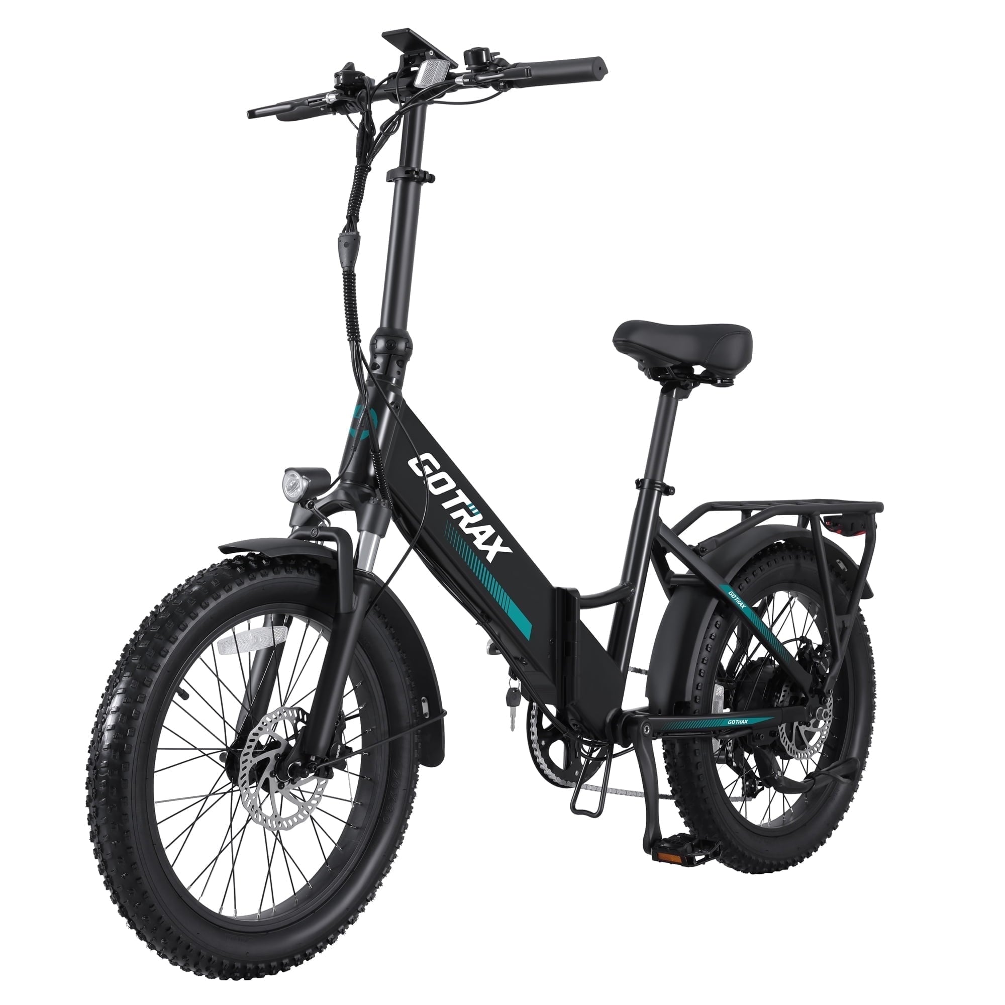 GOTRAX R2 Folding Adult Electric Bike, 500W 20mph, 20 x 3 Fat Tire, LCD Display, Black