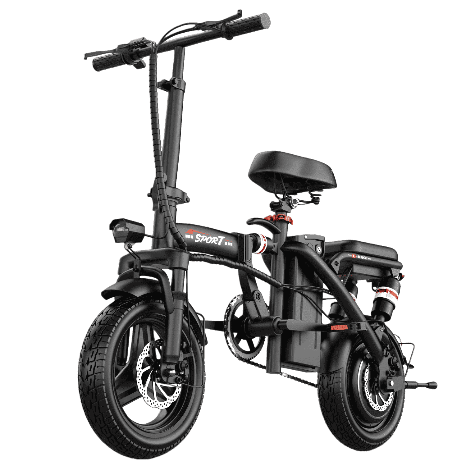 GWEIT Electric Bike for Adults,1000W Peak Folding Electric Bike, 40-Mile Range, 14-Inch Tire E-Bike with 48V 10Ah Removable Battery, Electric Mini Bike