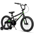 Glerc 16 Inch Little Kids Bike for Over 4 Years Old Boys Girls Youth BMX Style Bicycle with Training Wheels Coaster & Rear V Brake, Black