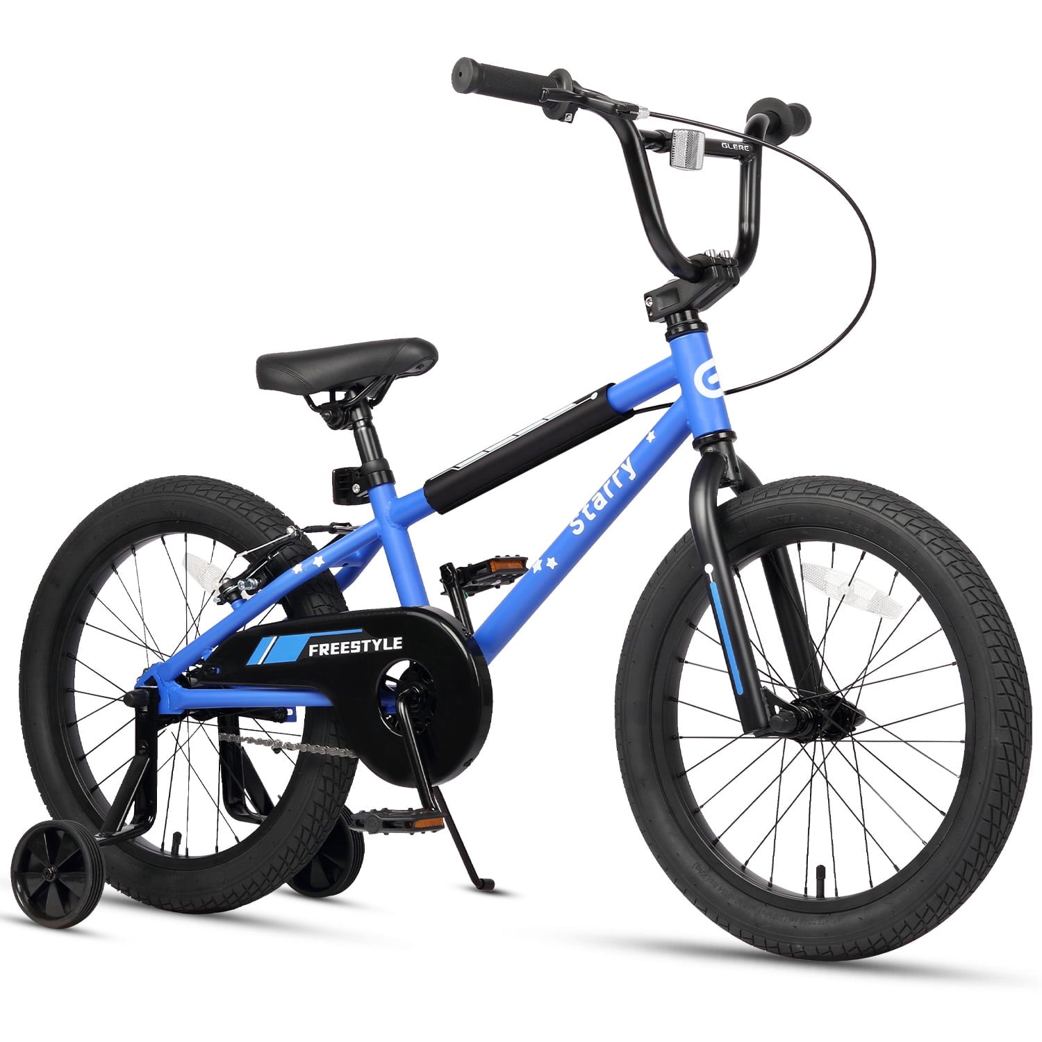 Glerc 16 Inch Little Kids Bike for Over 4 Years Old Boys Girls Youth BMX Style Bicycle with Training Wheels Coaster & Rear V Brake, Black
