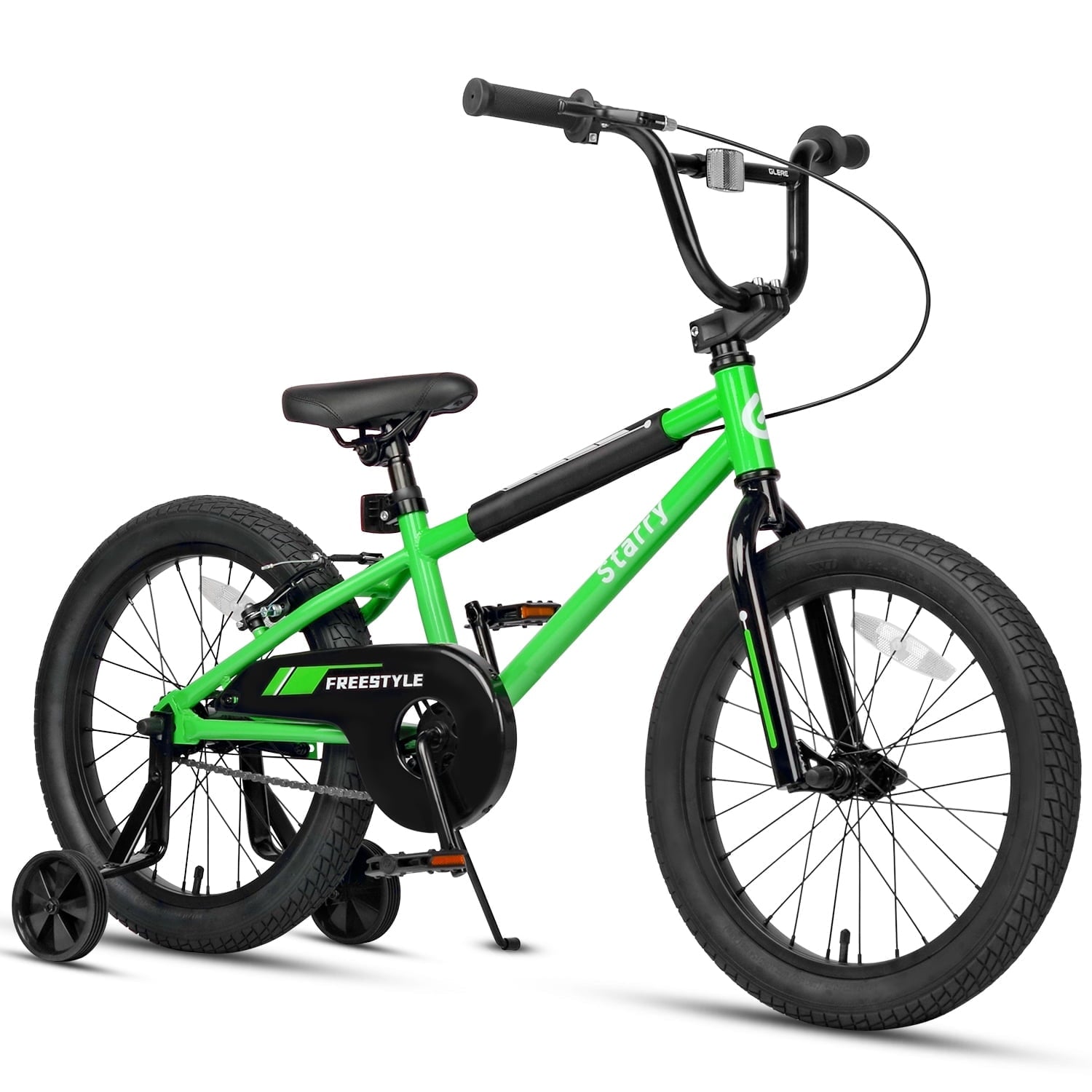 Glerc 14 Inch Little Kids Bike BMX Style Bicycle with Training Wheels Coaster Brake for 3 4 5 Years Old Boys Girls, Blue