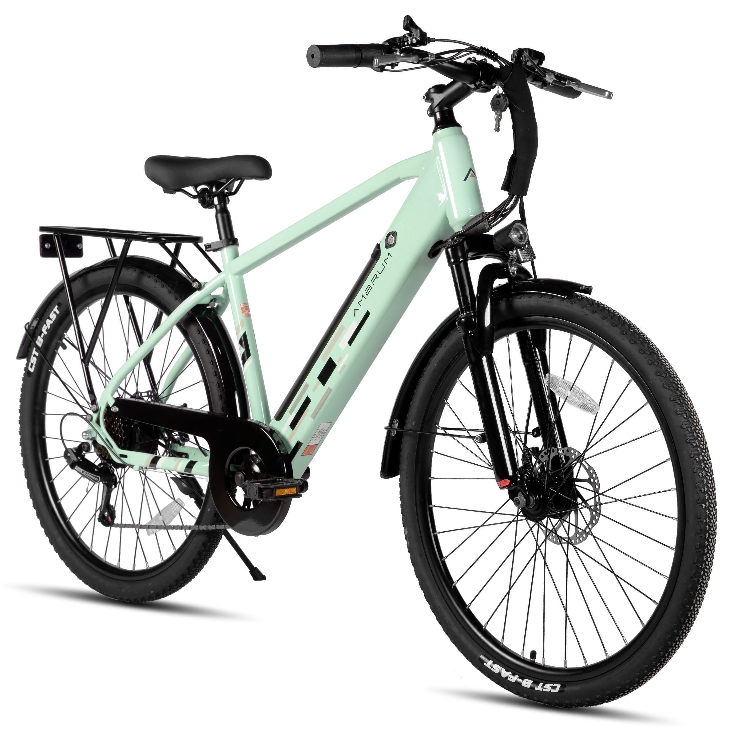 HILAND 26 Electric Bike for Adults with 500W Brushless Motor, 40Miles 20MPH Electric Mountain Bike with 36V 7.8AH Removable Battery UL2849,Green