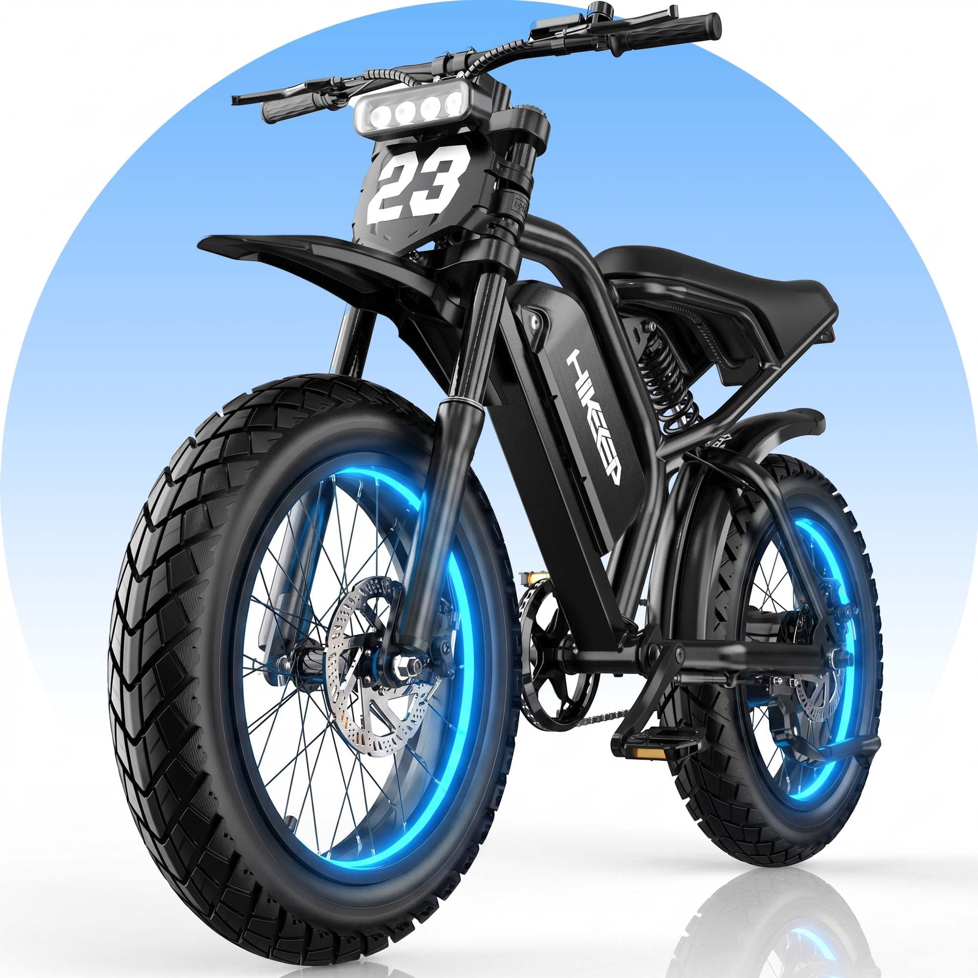 HeloKeep Electric Bike for Adults, 1500W Peak, 20x4 Fat Tire Off-Road Electric Mountain Bike, 48V 17.5Ah Removable Battery UL 2849 Certified, Full Suspension, 30 MPH