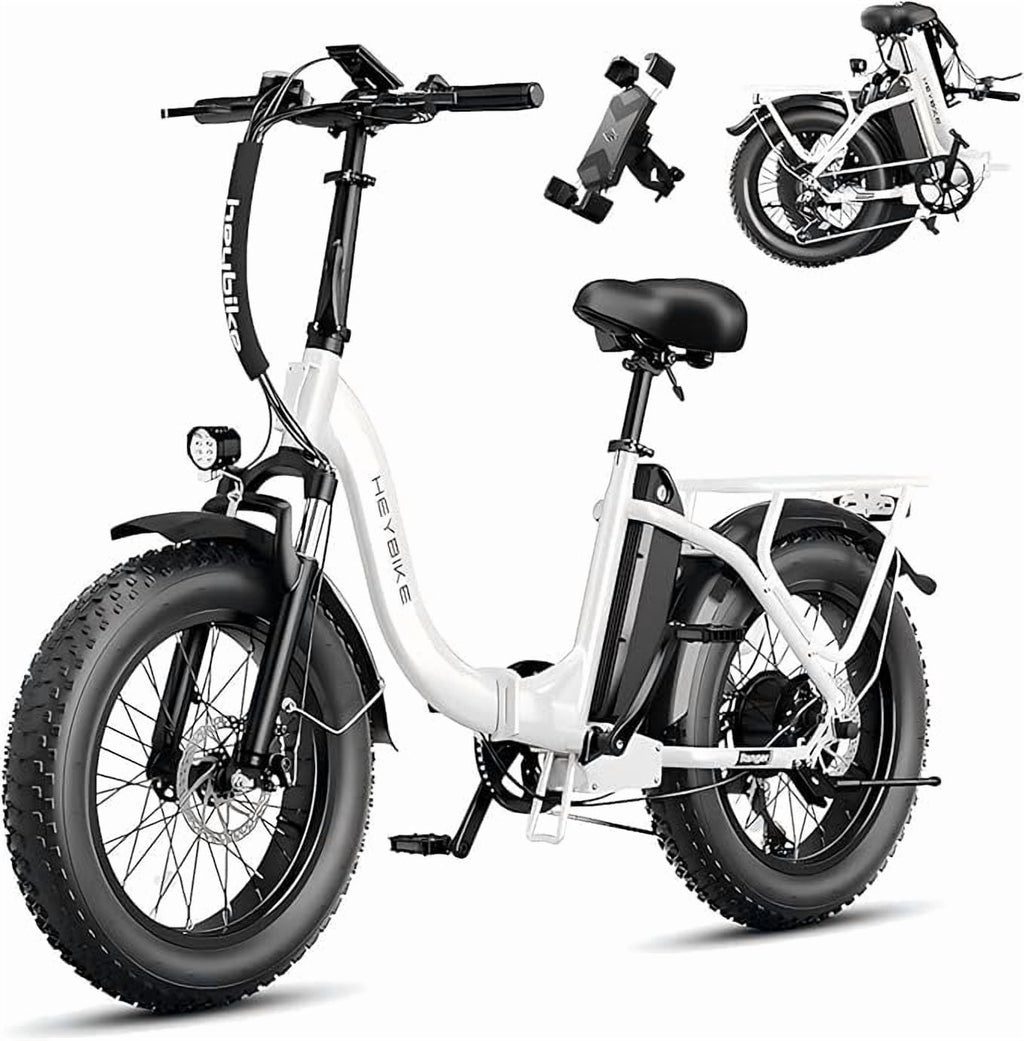 Heybike Ranger 2.0 Electric Bike for Adults, 1400W Peak Motor Foldable Ebike with 600Wh Removable Battery, 20 Fat Tire All-Terrain Electric Bicycle with Front Suspension, UL 2849