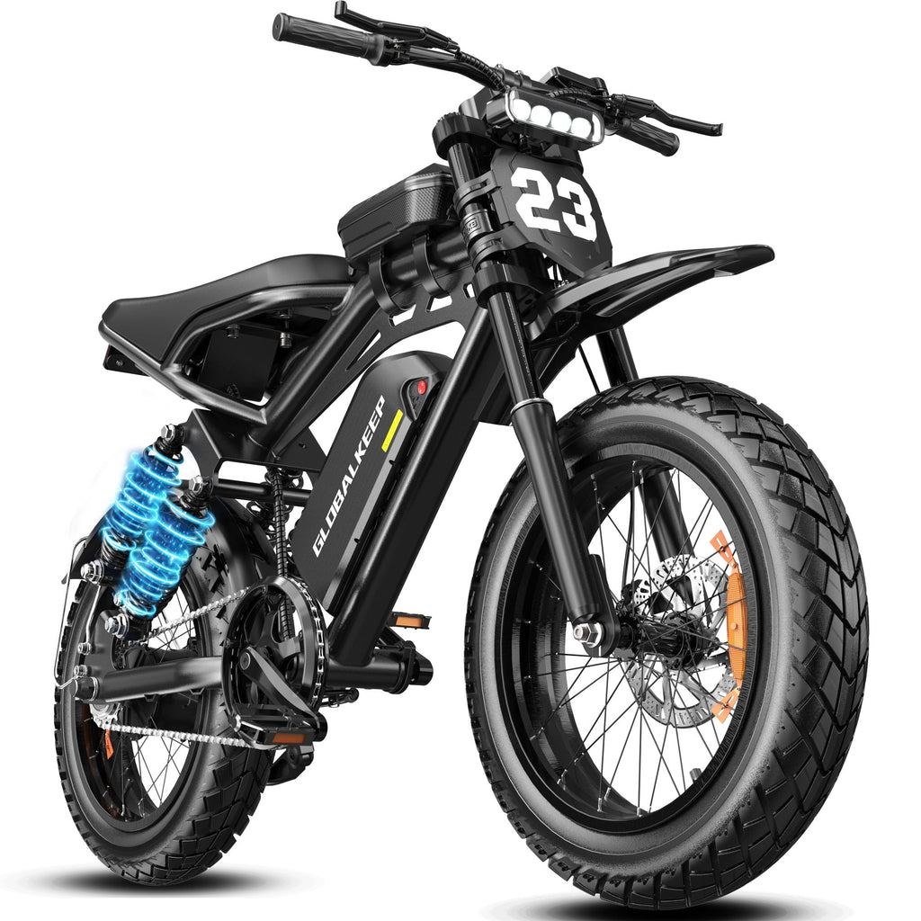 HiKeep 750W 1500W Fat Tire Electric Bike for Adults, 48V 17.5Ah Battery Ebike, Full Suspension E-Bike, Long Range Mountain Electric Bicycle, UL2849