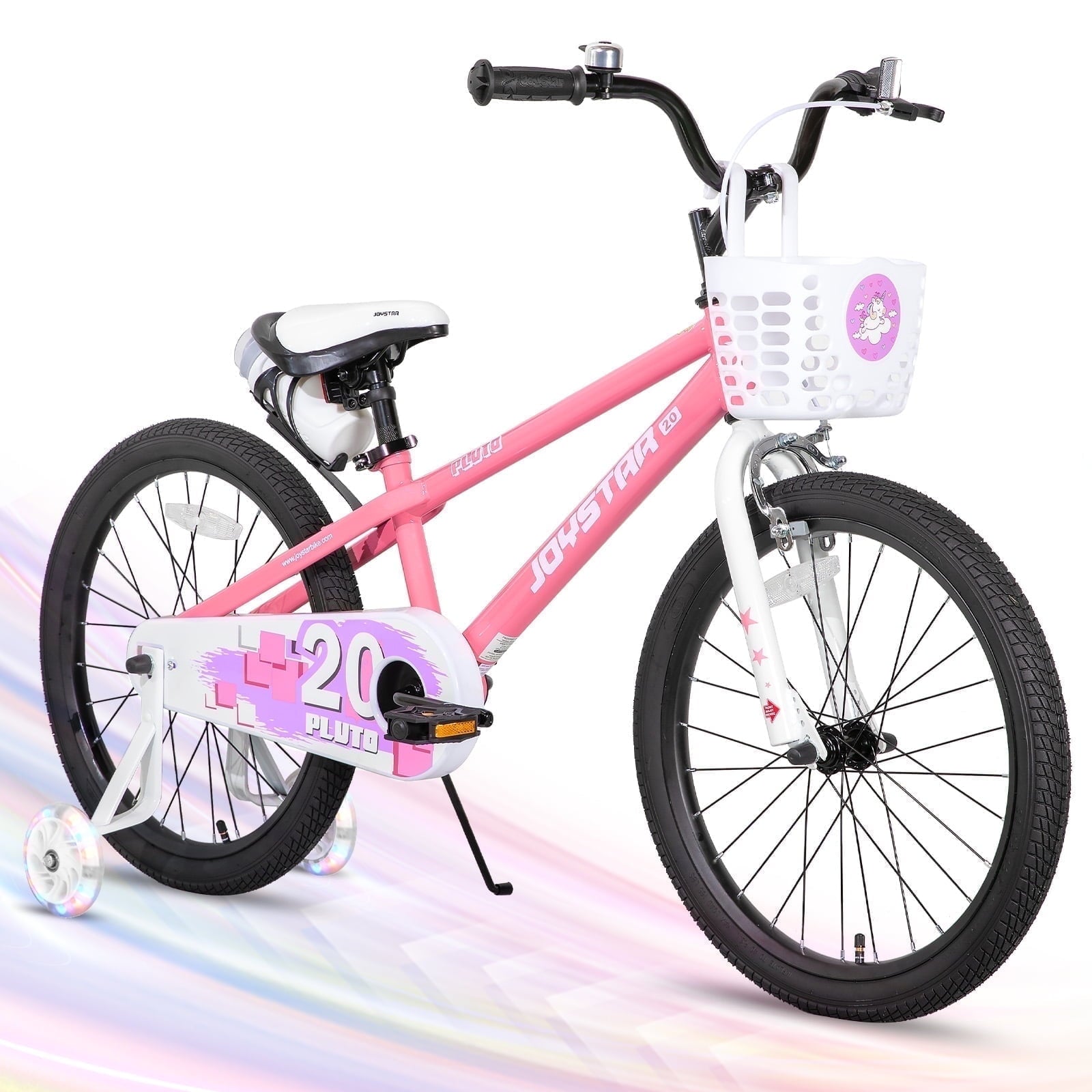 JOYSTAR Pluto Kids Bike with Training Wheels for 12 inch Bike, Gray