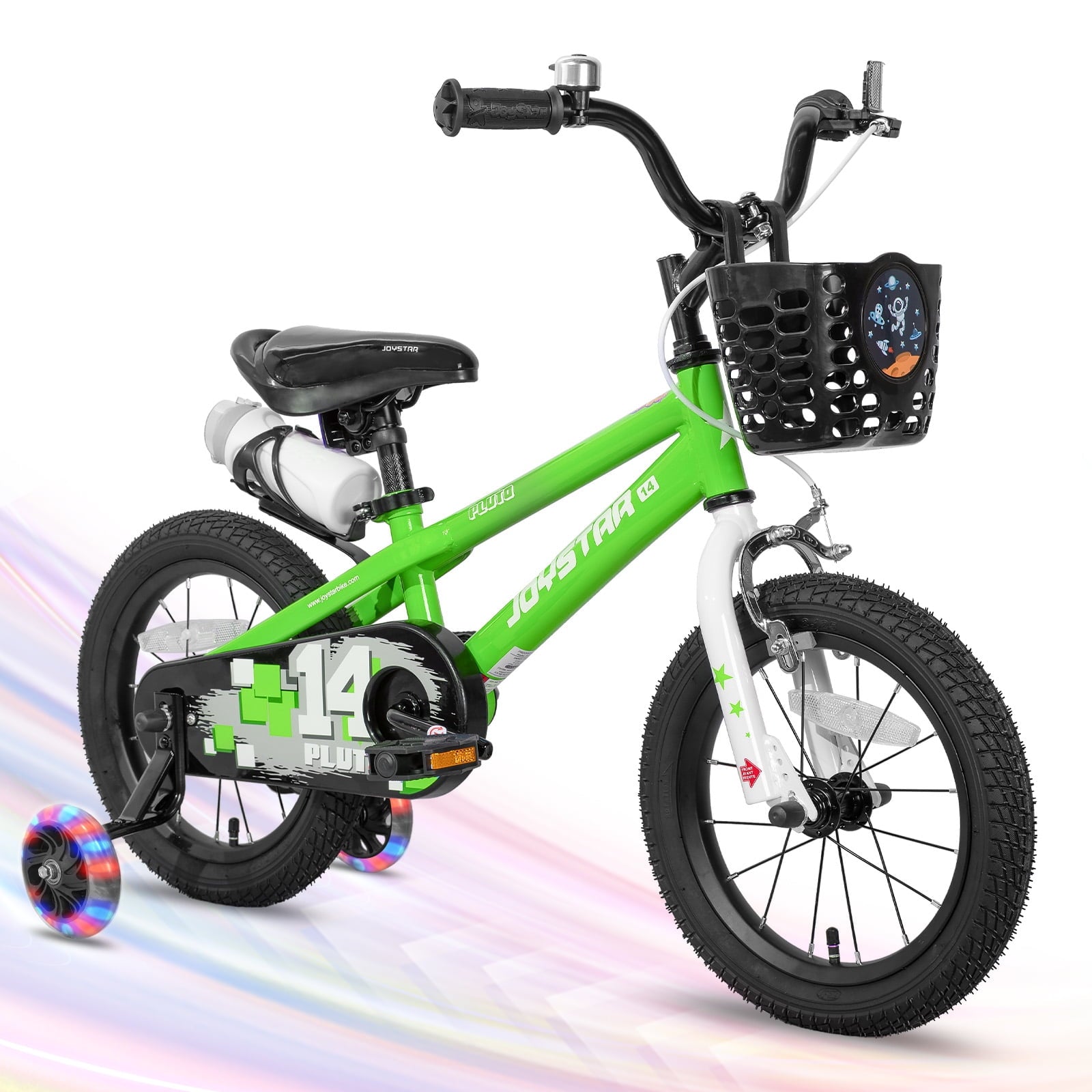JOYSTAR Pluto Kids Bike with Training Wheels for 12 inch Bike, Gray