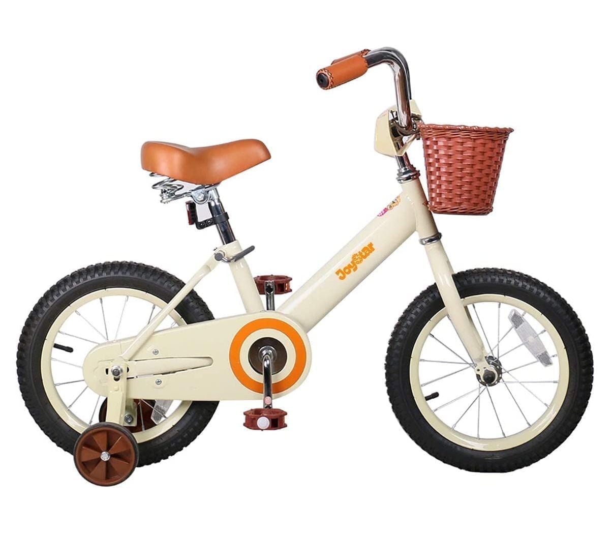 JOYSTAR Vintage Kids Bike with Basket & Training Wheels,12 14 16 20 24 Inch Kids Bike for 2-14 Years Old Girls & Boys, Green
