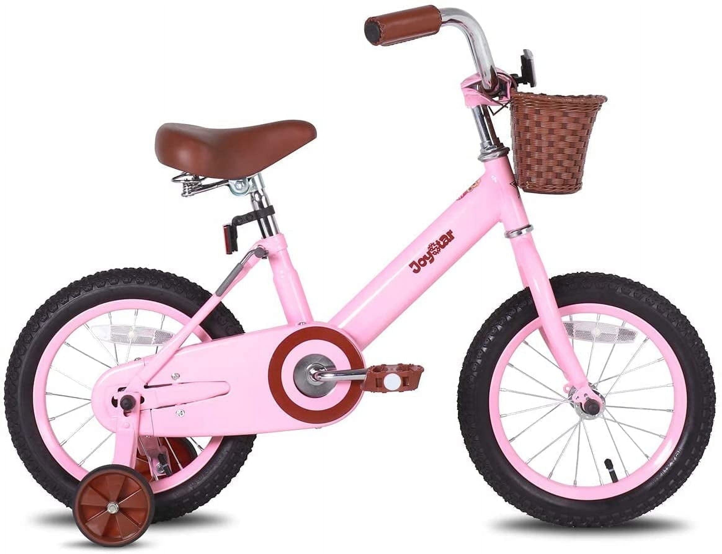 JOYSTAR Vintage Kids Bike with Basket & Training Wheels,12 14 16 20 24 Inch Kids Bike for 2-14 Years Old Girls & Boys, Green