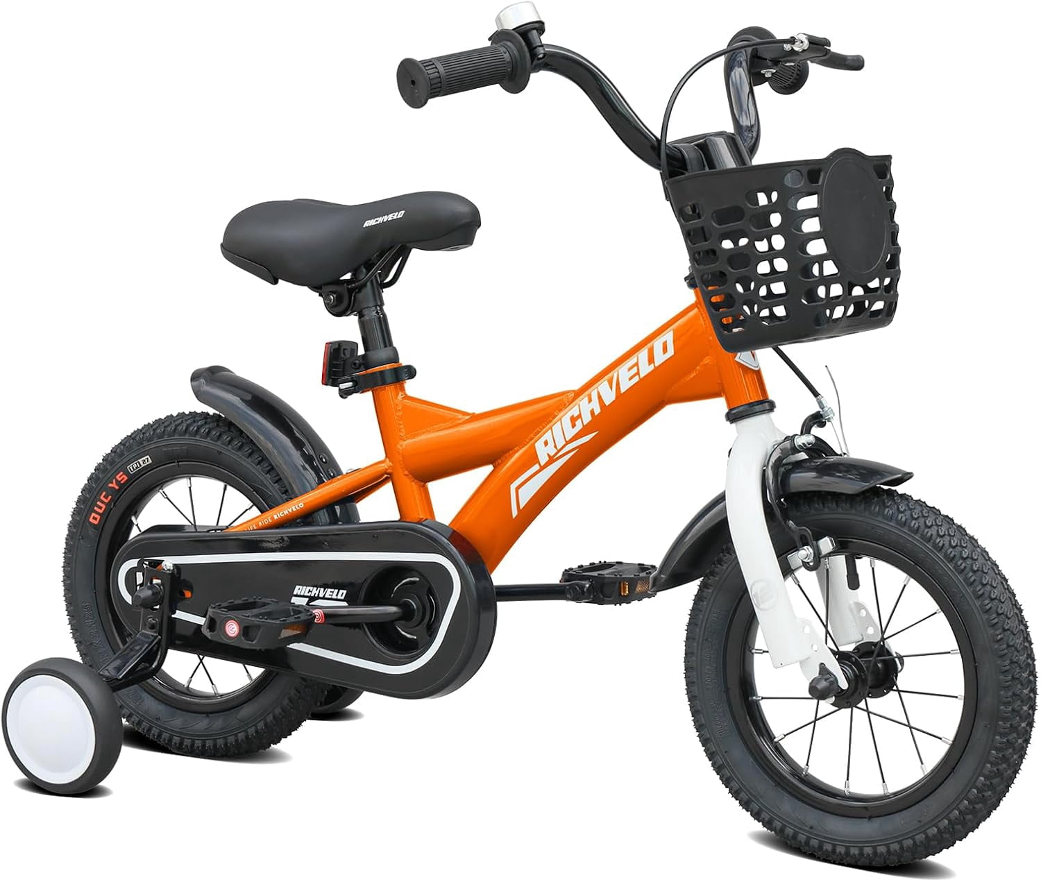 Kids Bike 12 Inch for Boys Girls, BMX Style Kids' Bicycle with Removable Training Wheels and Basket, Coaster Brake Toddlers Children's Bicycle Gift for Boys Girls 2-4 Years Old, Blue