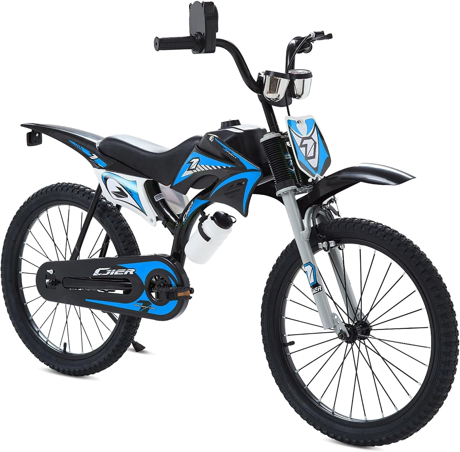 NEORIVER 12 Inch Motocross Style Kids Bike – Training Wheels, Sound Horn, Number Plate & Dashboard Included – Easy Assembly – Ages 3-12 Boys Girls