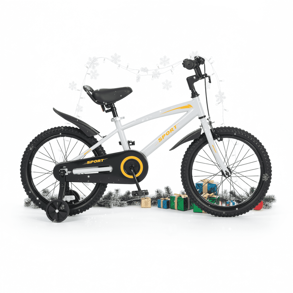 Naipo 16 Inch Kid Bikes for Boys and Girls Kid Bicycles with Kickstand and Training Wheels Boys Bike Gray-Orange