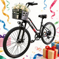 OwnGold 26 Electric Bike for Adults, 500W Peak Motor, 20MPH, 35+ Miles Range, 432Wh Battery, Commuter Ebike with Basket, 7-Speed, Lightweight, UL2849 Certified