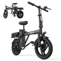 PRINTE N14PRO Electric Bike Black 500W 48V, 14' Mini Ebike for City Commuter for Adult with Two Seats UL2849