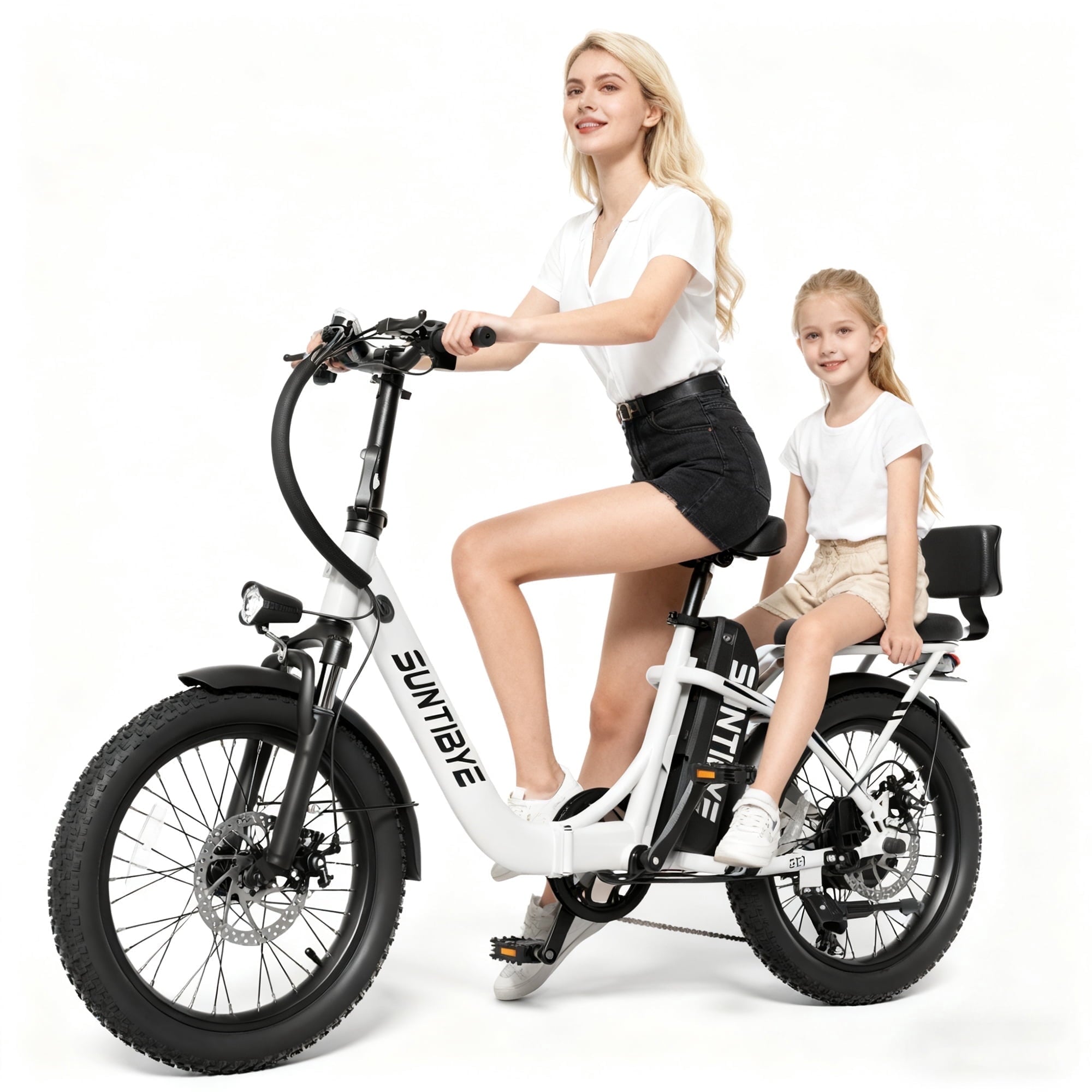 SE1 Folding Electric Bike 1000W 48V 15Ah, 20x3.0 Commuter Ebike with Passenger Seat UL2849