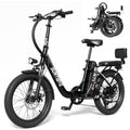 SUNTIBYE SE1 Folding Electric Bike for Adults, 1000W Motor, 28MPH, 48V 15Ah Battery, 20 Fat Tire E-Mountain Bike, UL2849, Black