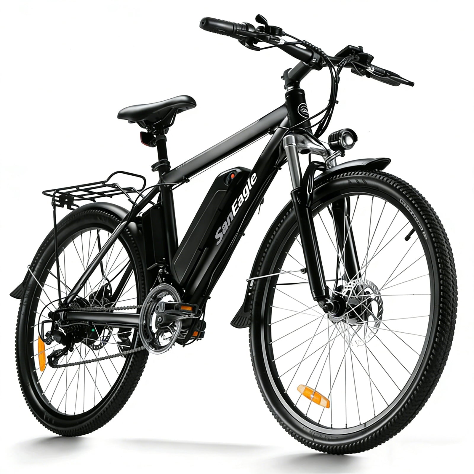Saneagle 1000W Peak Electric Bike for Adults, City E-Bike, 52V 15Ah Removable Battery, 26 Tire, Shimano 21 Speed, UL 2849 Certified, Black