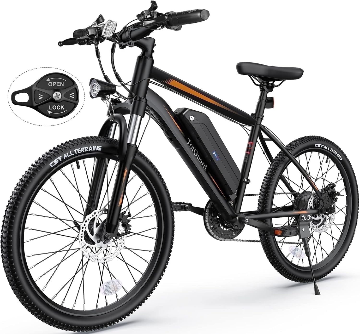 TotGuard Electric Bike for Adults, 26 Ebike 350W Adult Electric Bicycles, Electric Mountain Bike with 36V 10.4Ah Battery, Suspension Fork, Shimano 21 Speed Gears